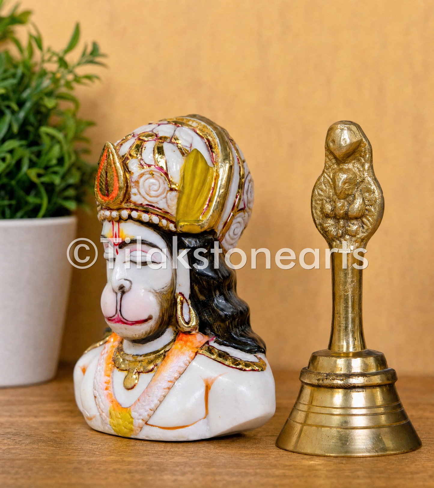 Lord Hanuman 4" Vietnam Cultured Marble Idol