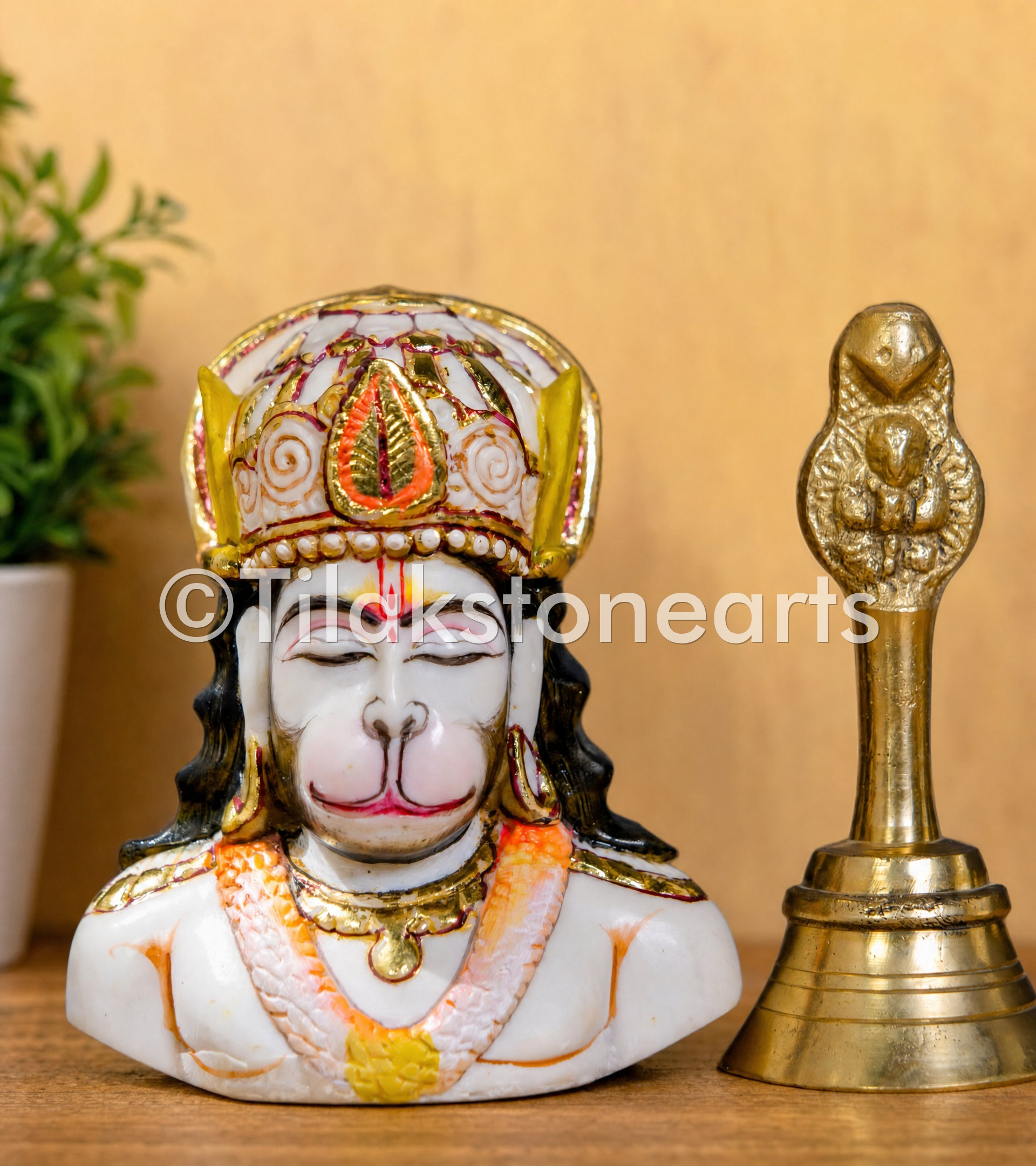 Lord Hanuman 4" Vietnam Cultured Marble Idol