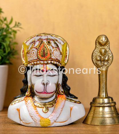 Lord Hanuman 4" Vietnam Cultured Marble Idol