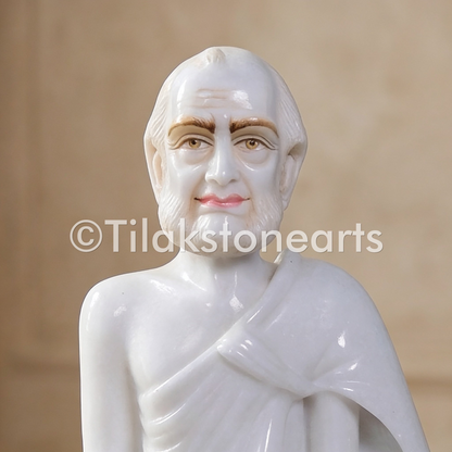 Guru Maharaj Jain God 11" Vietnam Pure White Marble Idol