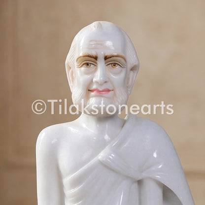 Guru Maharaj Jain God 11" Vietnam Pure White Marble Idol