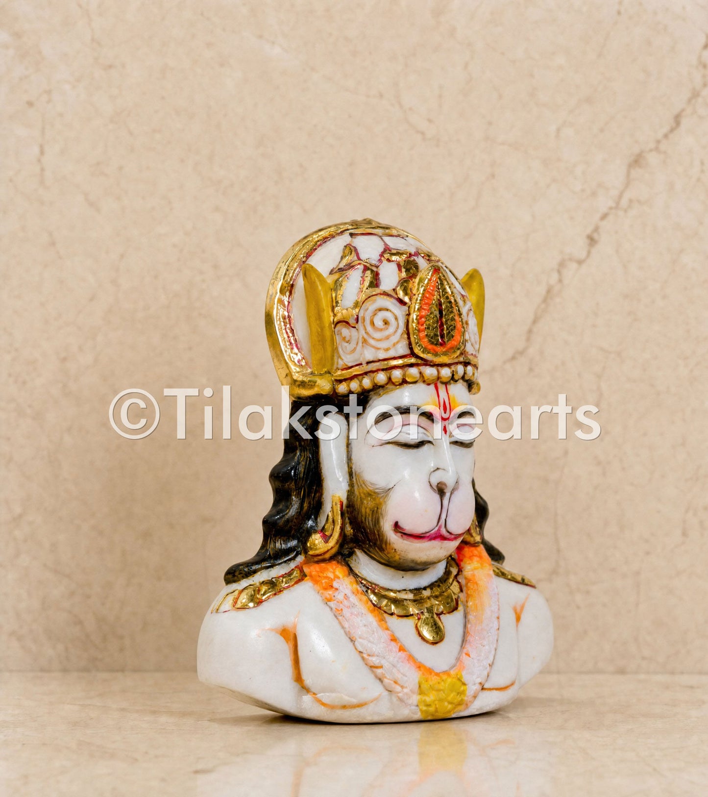 Lord Hanuman 4" Vietnam Cultured Marble Idol